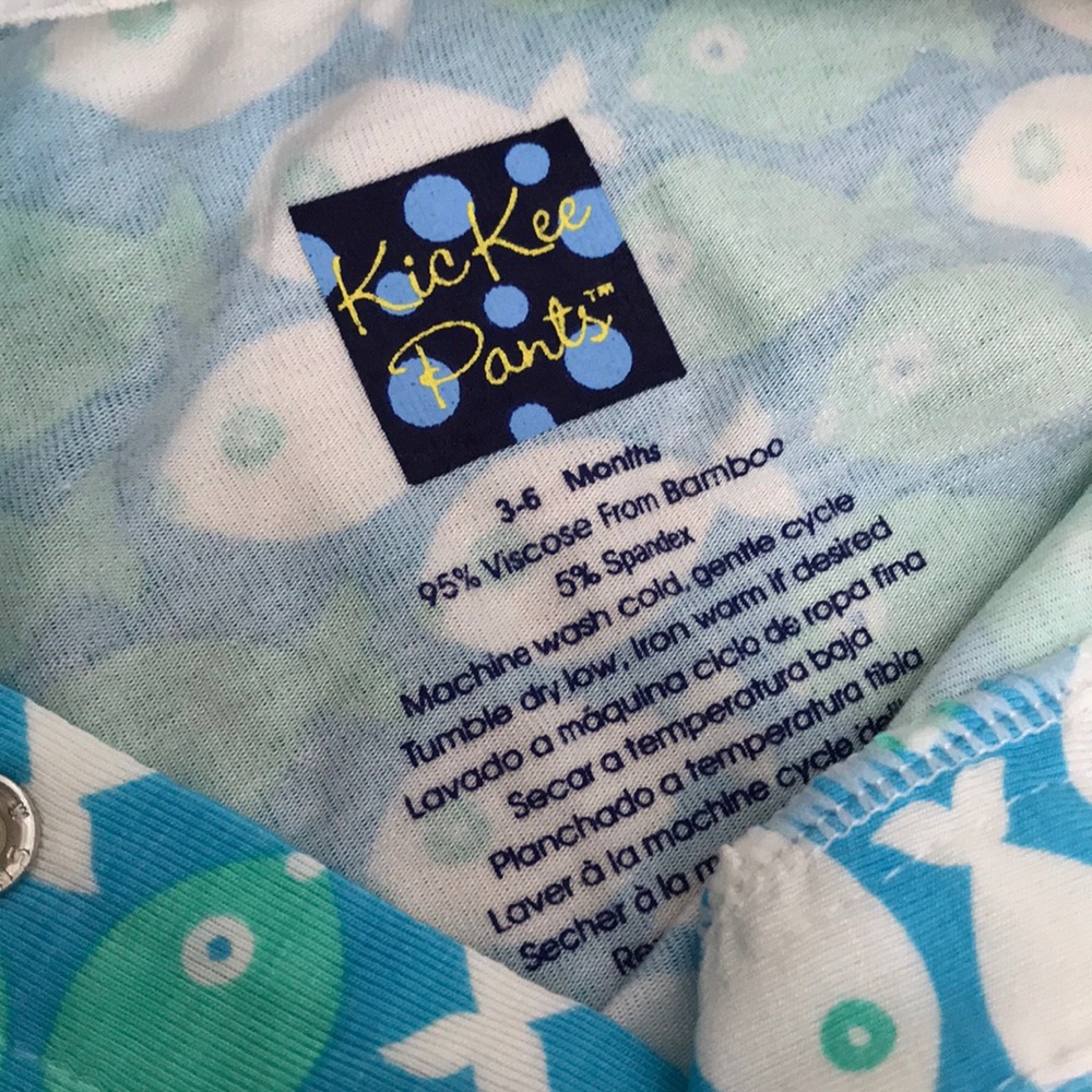 KicKee Pants blue and Green Fish Print Sleeper NWT - Picture 5 of 6